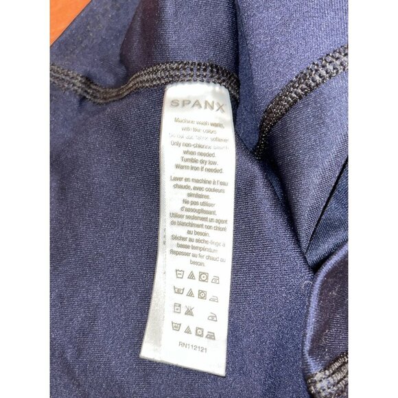 Spanx Navy High Rise Stretch Tummy Control Cropped Leggings Women's Size S mall - Picture 3 of 8
